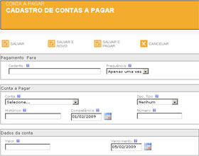 Cadastro de Conta a Pagar