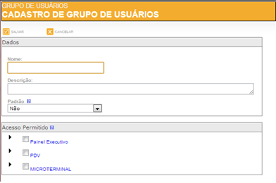 Cadastrar Grupo